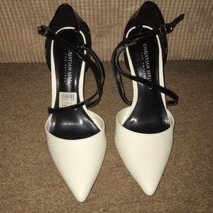 Christian Siriano black and white heels